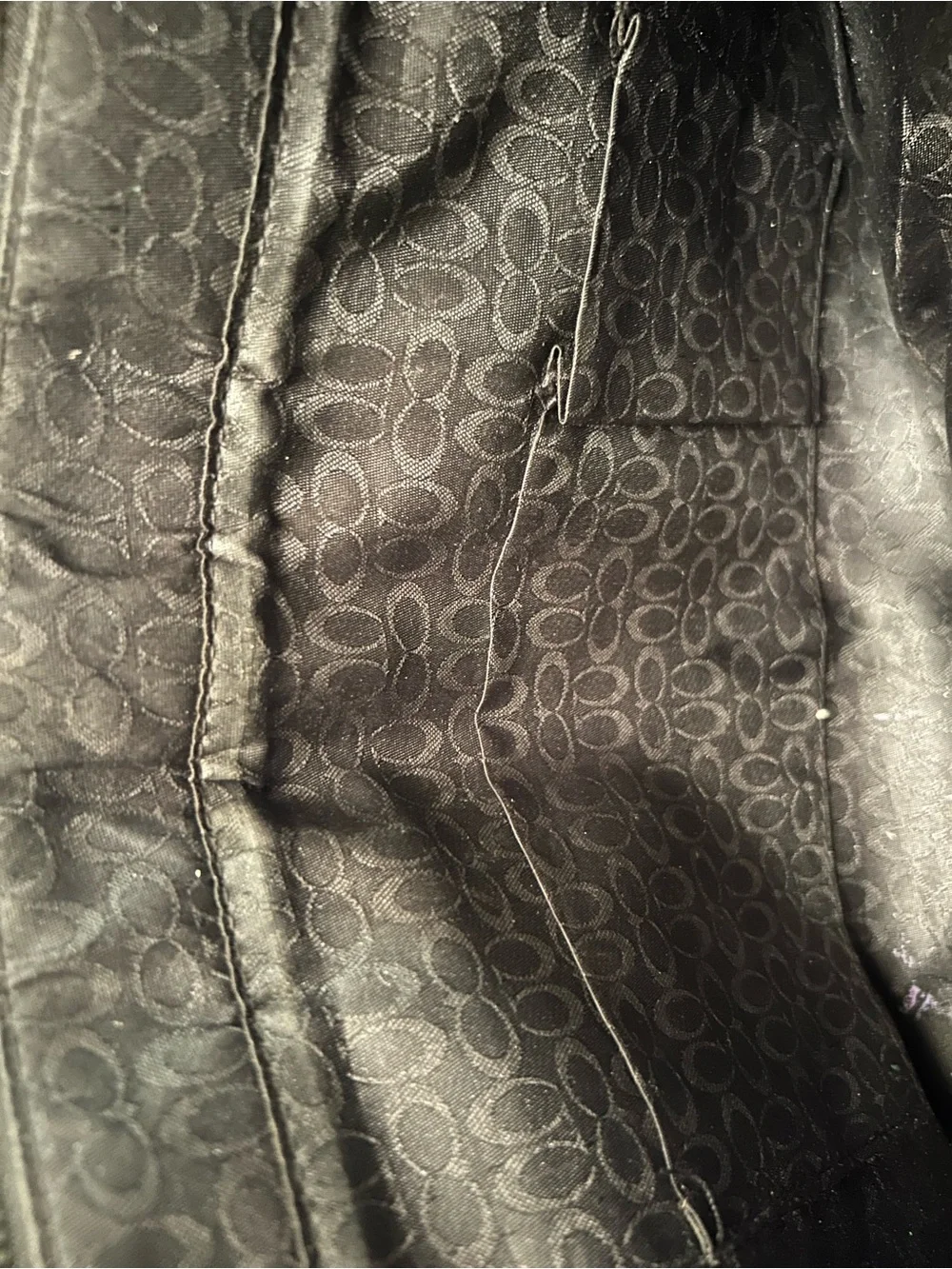Vintage Coach Soho Signature small black and grey canvas satchel bag